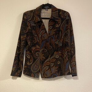 Vintage Elementz Paisley Zipper Blazer
